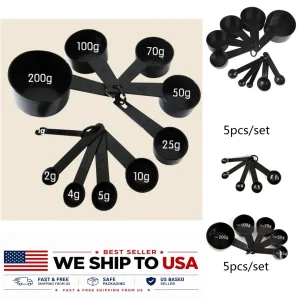 Lot de 5/10 cuillères à mesurer en plastique cuillère à café sucrier cuisine cuisson farine-