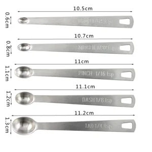 Practical and Stylish 5PCS Stainless Steel Measuring Spoons for Baking