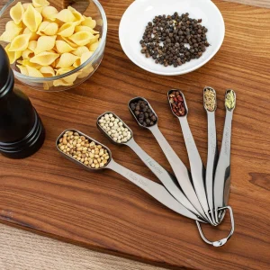 6 pièces cuillères à mesurer en acier inoxydable ustensile de cuisine cuisson cuisson outil à café-