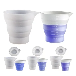 Tasse à Mesurer Silicone Résine Tasses à Mélanger Cuillère à Mesurer Pliable-